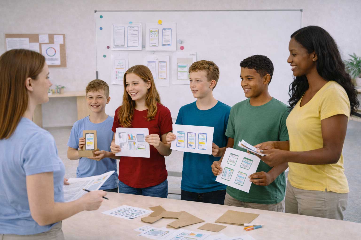 Students presenting a UX design