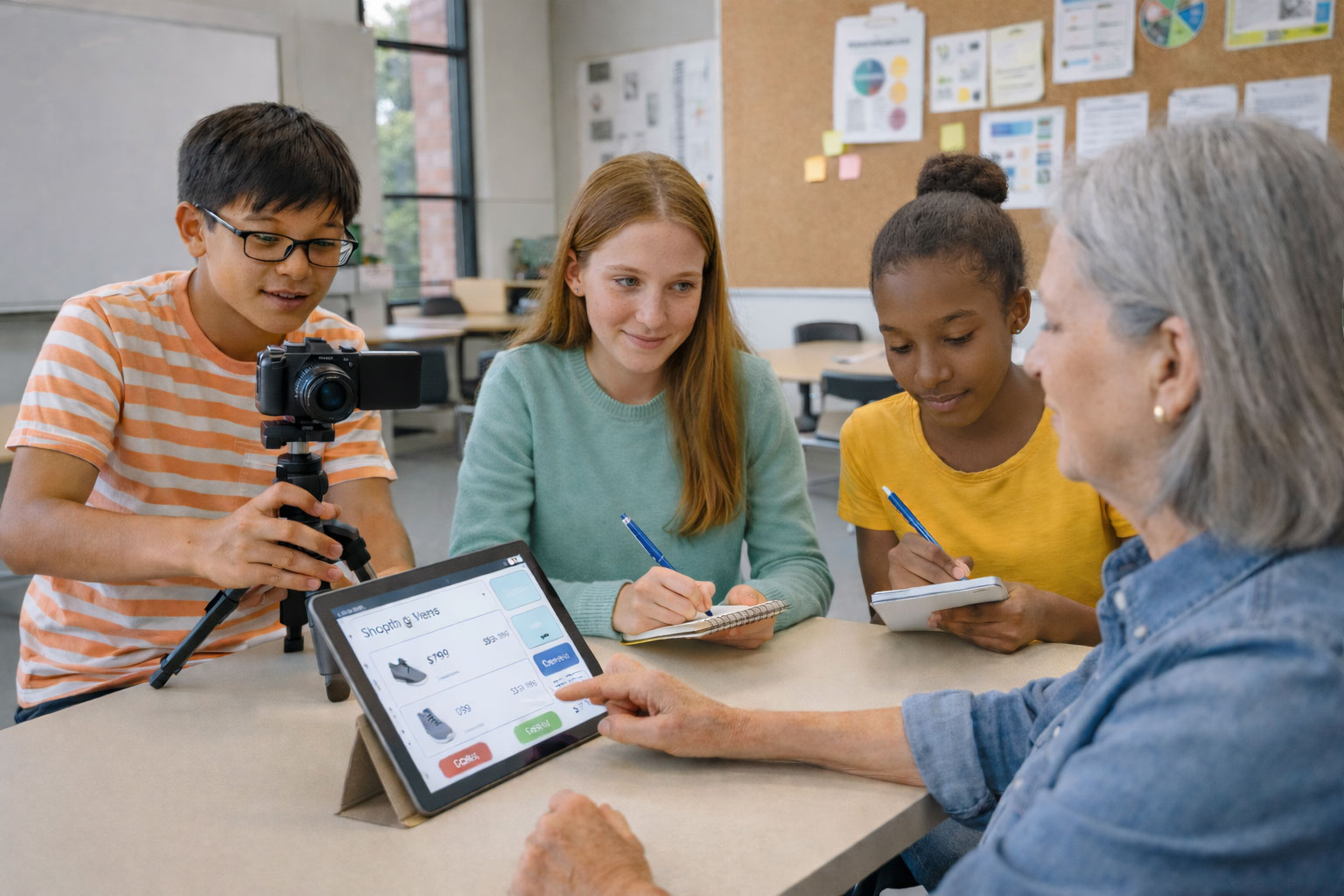 Students comparing projects and making choices