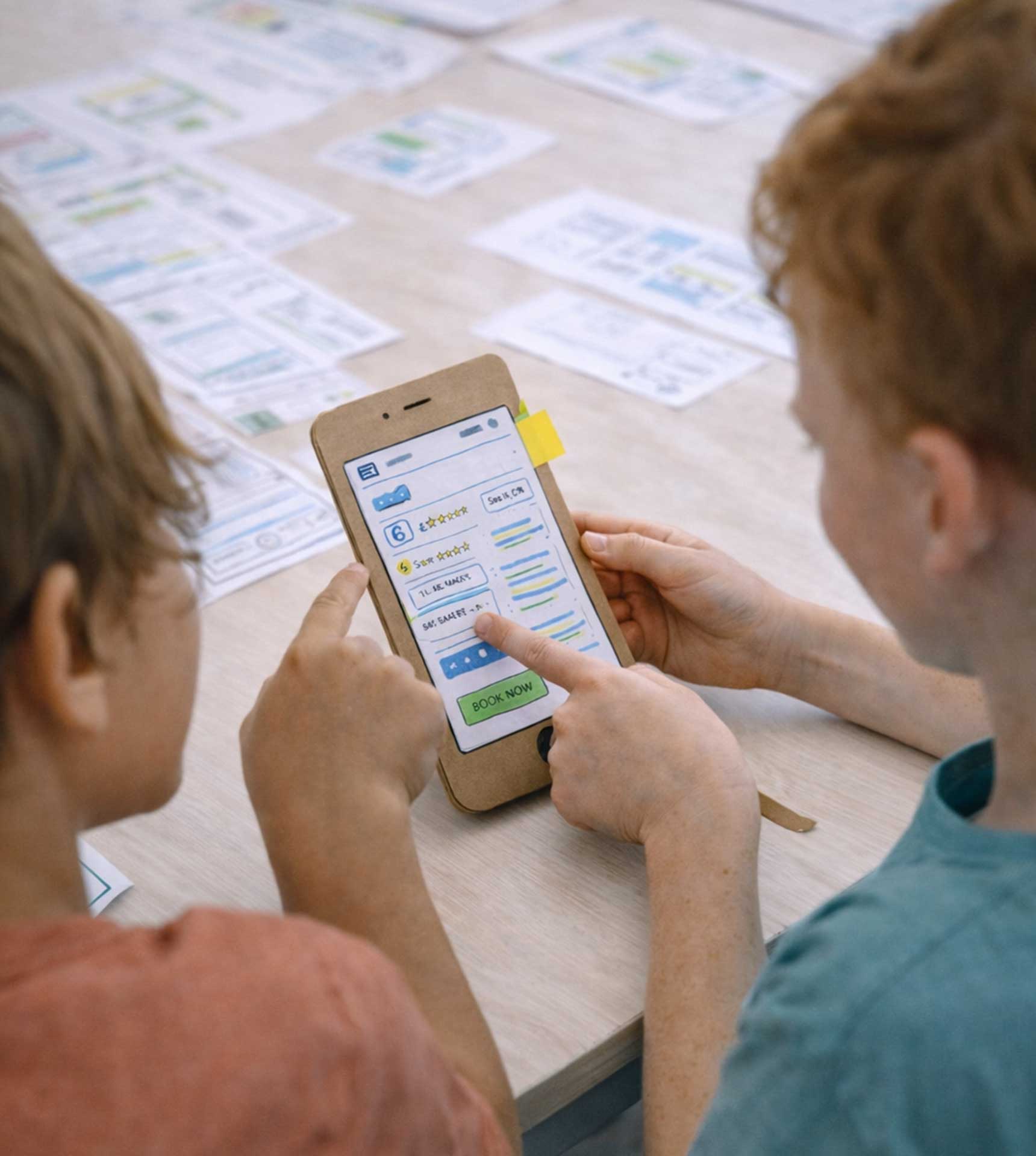 Student presenting at a whiteboard